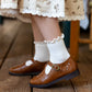 TANNERY & CO BROWN EYELET BUCKLE SHOE