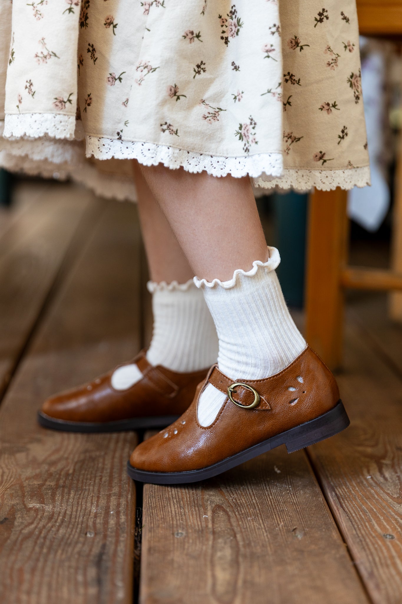 TANNERY & CO BROWN EYELET BUCKLE SHOE