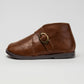 TANNERY & CO BROWN LEATHER SIDE BUCKLE BOOTIE