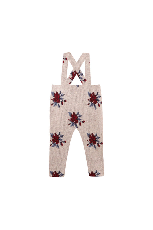 BIRINIT PETIT BLUSH PRINT KNIT OVERALLS