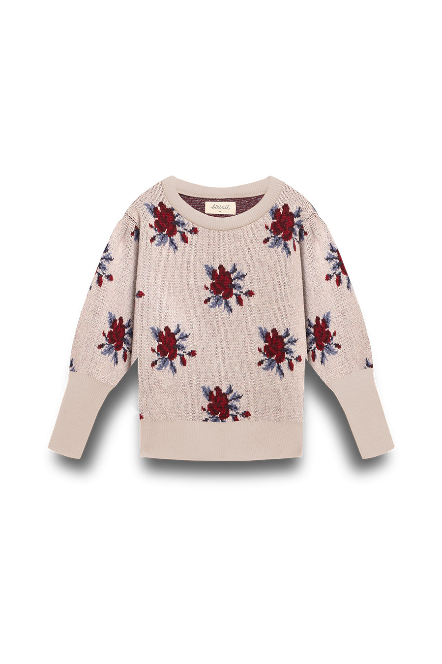 BIRINIT PETIT BLUSH PRINT KNIT SWEATER