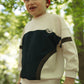 CREW KIDS IVORY/BROWN COLORBLOCK SWEATSHIRT SET