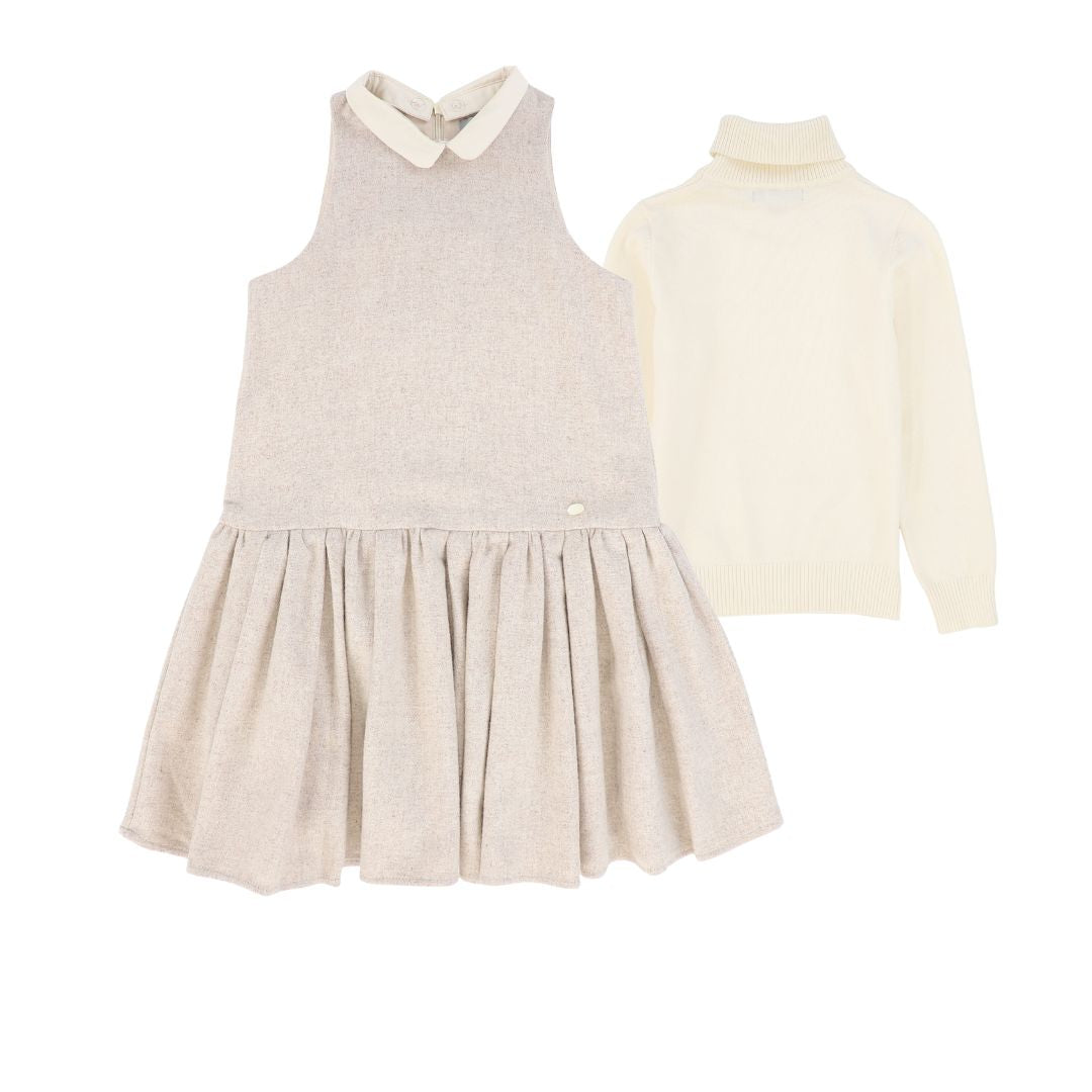 BACE COLLECTION OATMEAL WOOL COLLAR JUMPER SET