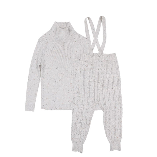 MOTU LIGHT GREY SPECKLED KNIT TURTLENECK SET