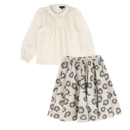 BAMBOO BEIGE PETER PAN COLLAR BLOUSE SET