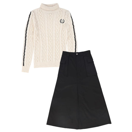 VALENTINA CREAM POINTELLE TURTLENECK SET