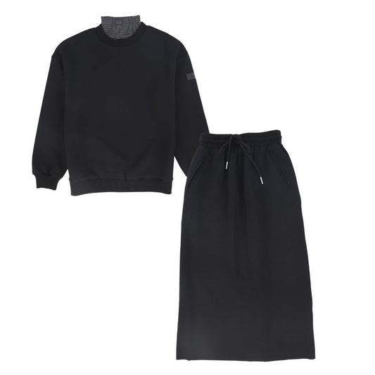 VALENTINA BLACK DRAWSTRING SKIRT SET