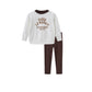PHIL AND PHOEBE WHITE/BROWN WORDED SWEATSHIRT SET
