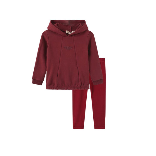 PHIL AND PHOEBE BURGUNDY SWEATSHIRT SET