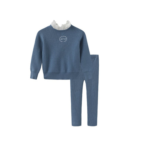 ONE CHILD BLUE KNIT SET