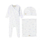 MARMAR COPENHAGEN PALE BLUE CLOUD PRINT FOOTIE SET