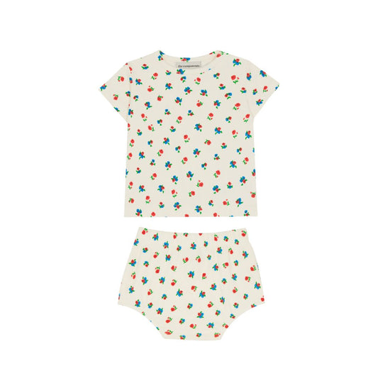 THE CAMPAMENTO WHITE FLORAL PRINTED BLOOMER SET