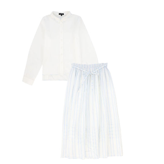 BAMBOO WHITE/BLUE STRIPE SET