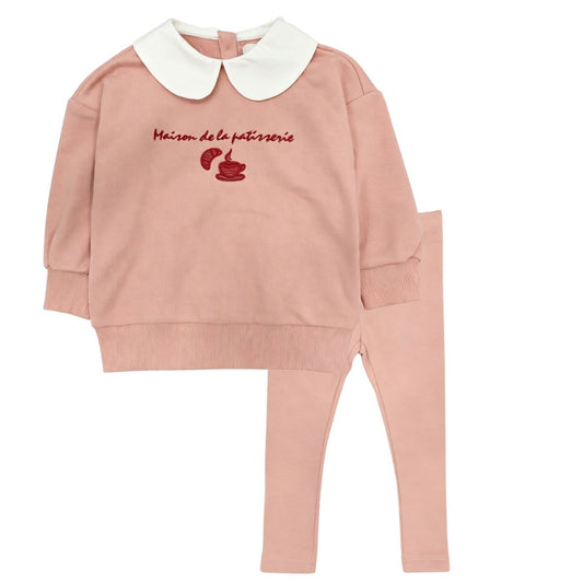 NOUNELLE BLUSH PETER PAN COLLAR SWEATSHIRT SET