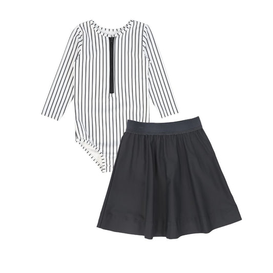 WATER CLUB GREY STRIPE SWIM SET