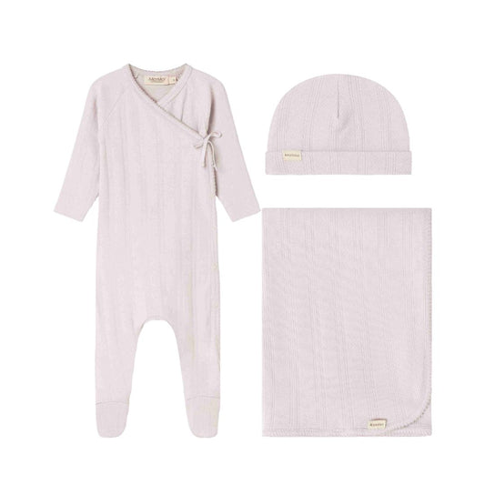 MARMAR COPENHAGEN LAVENDER RIBBED WRAP FOOTIE SET