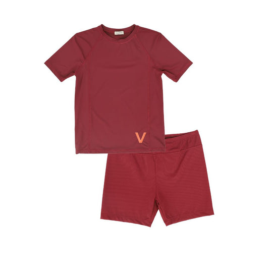 VALENTINA BERRY SEAMED SWIM SHORTS SET