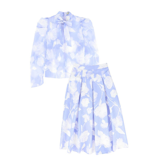 VALENTINA BLUE FLORAL ORGANZA SET