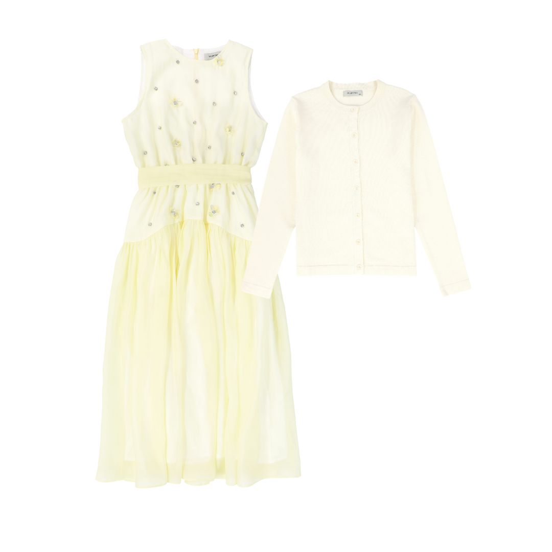 VALENTINA YELLOW RHINESTONE STUDDED SET