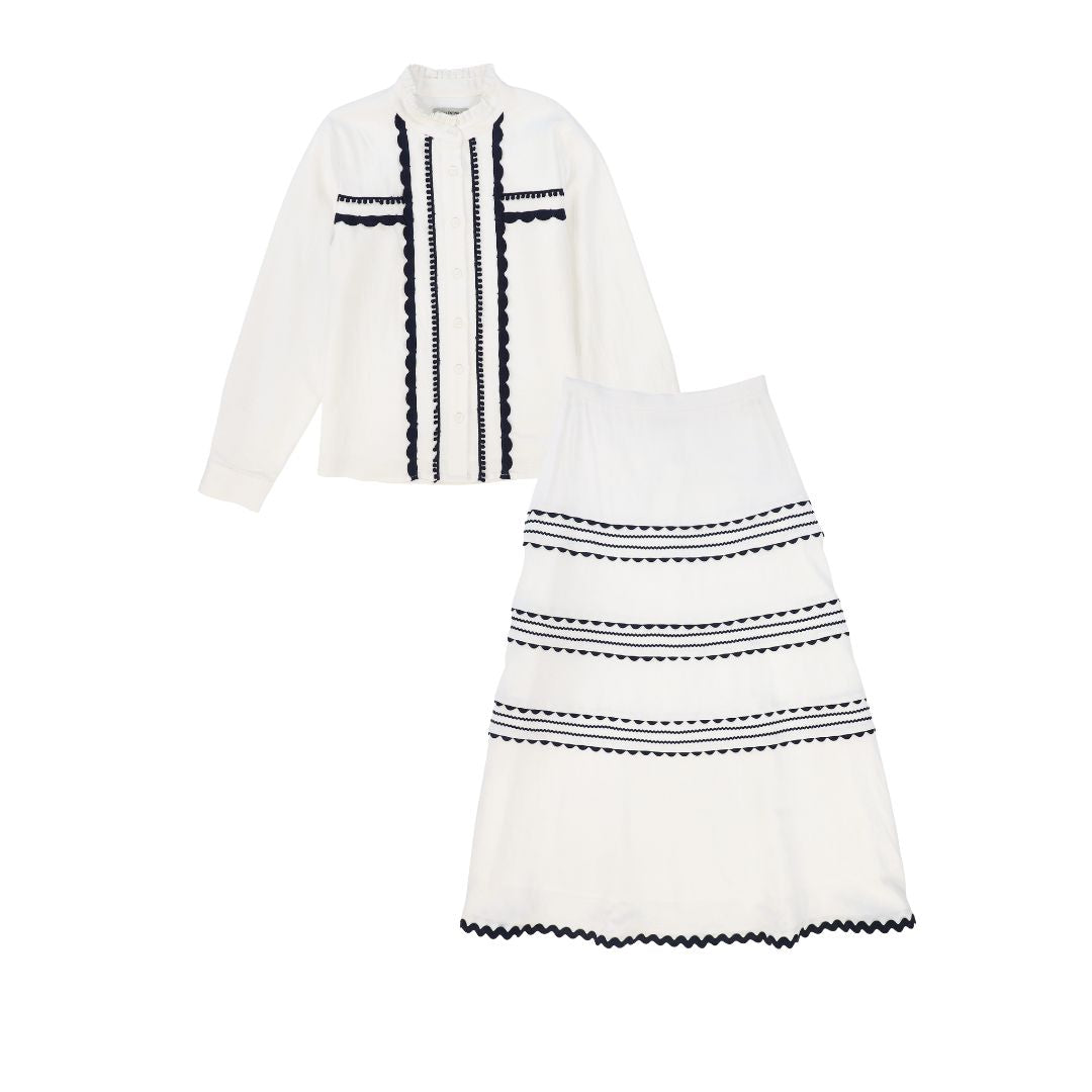 VALENTINA WHITE SCALLOP TRIM SET