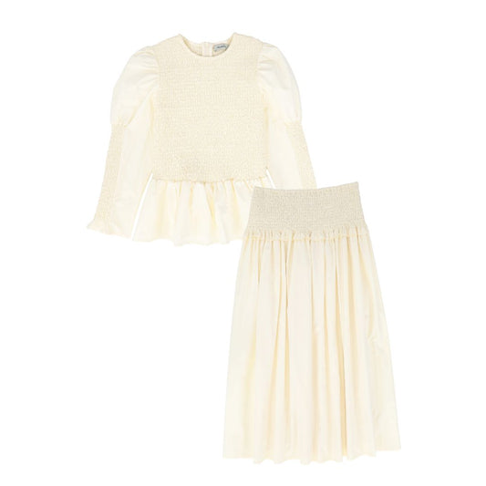 VALENTINA CREAM SMOCK SET