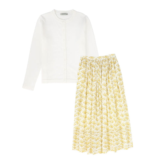 VALENTINA YELLOW FLORAL BUNCH PLEAT SET