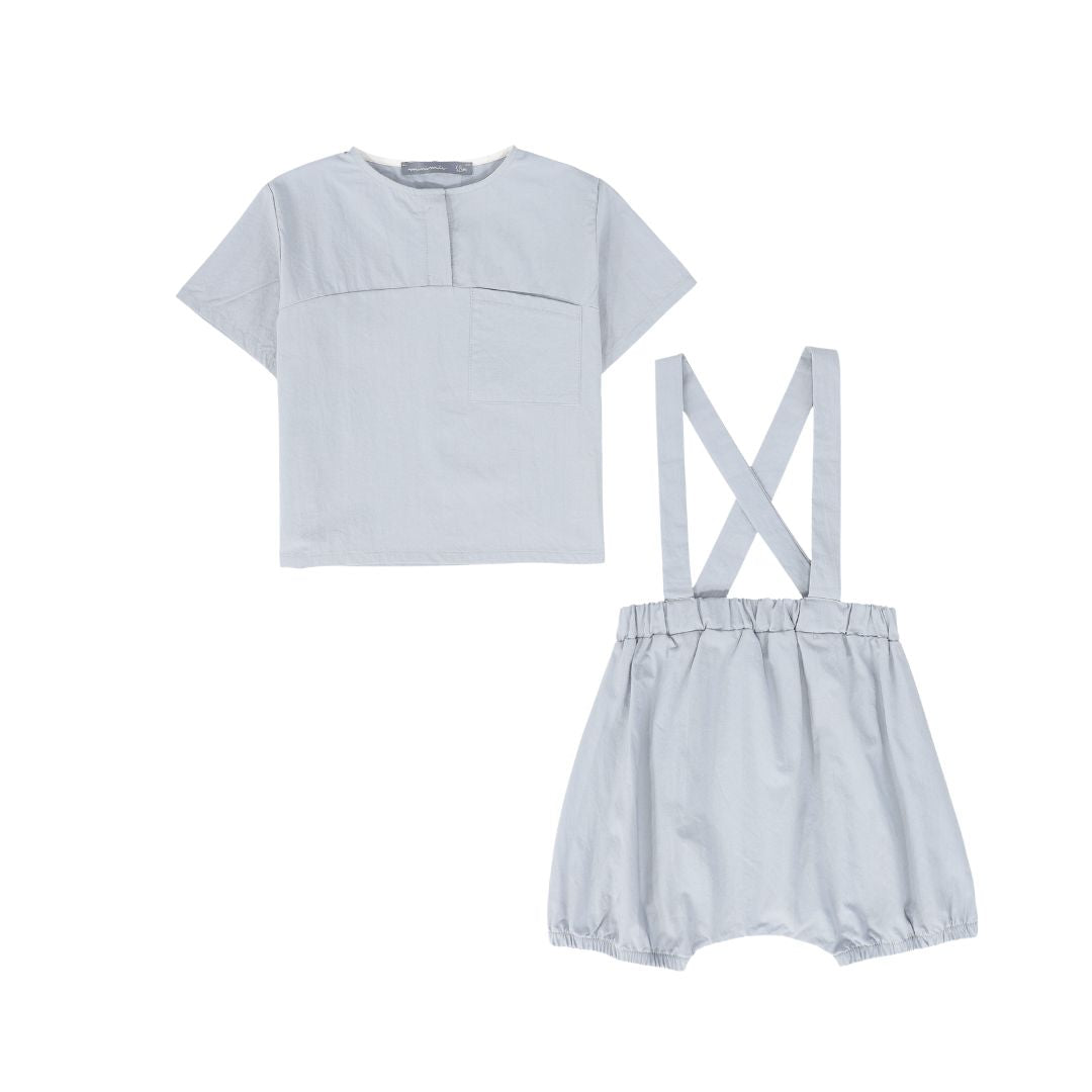 MINIMU LIGHT BLUE SUSPENDER BLOOMER SET