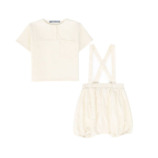 MINIMU IVORY SUSPENDER BLOOMER SET