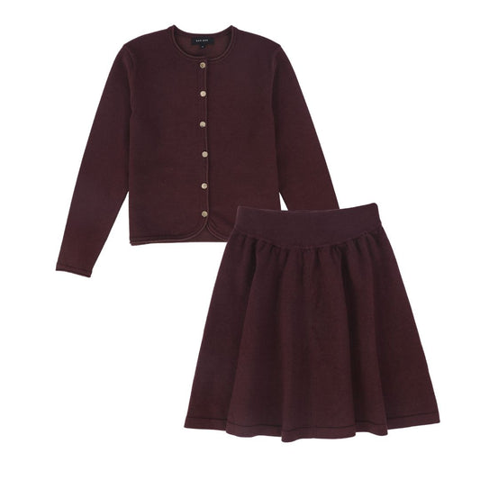 BAMBOO BURGUNDY KNIT BLAZER SET