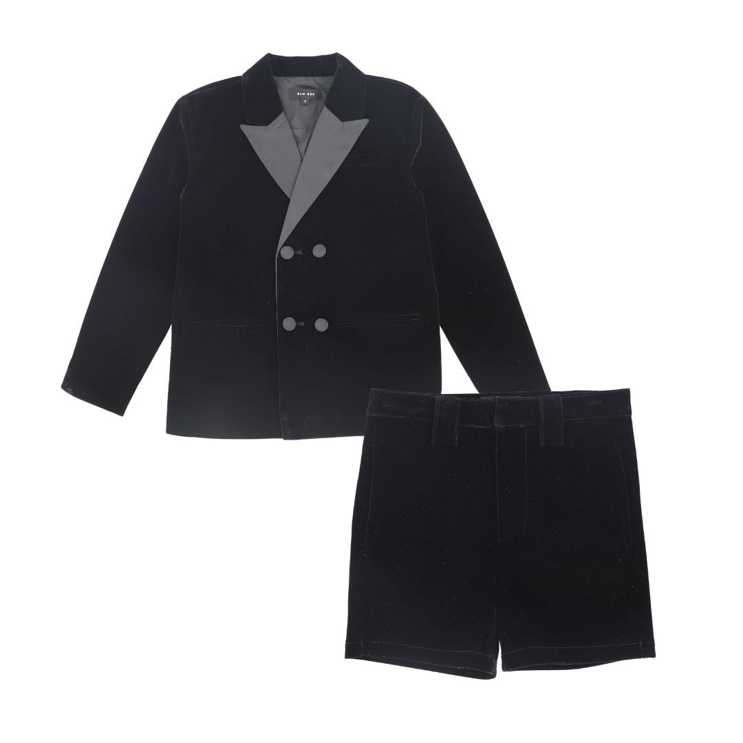 BAMBOO BLACK VELVET BLAZER SET