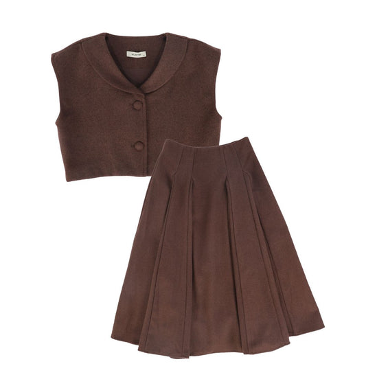 VALENTINA RUST WOOL VEST SET