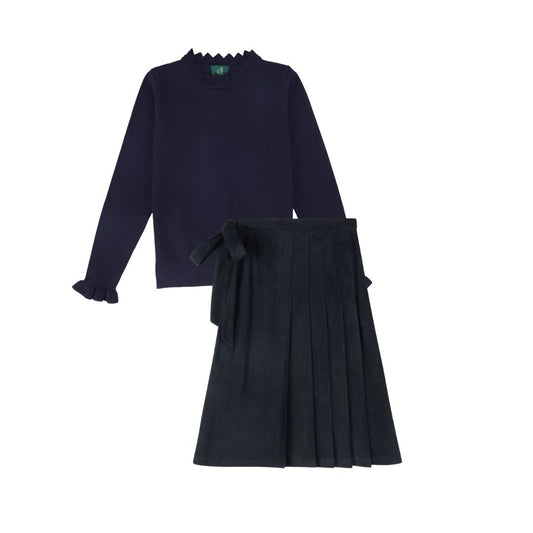 VARSITY 2.0 NAVY KNIT TURTLENECK SET
