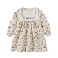 NOUNELLE CREAM FLORAL CORDUROY BIB DRESS