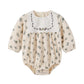 NOUNELLE CREAM FLORAL CORDUROY BIB ROMPER