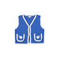 BEBE ORGANIC ROYAL BLUE FLOWER TRIM KNIT VEST