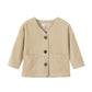 NOUNELLE TAN VELOUR BUTTON BLAZER