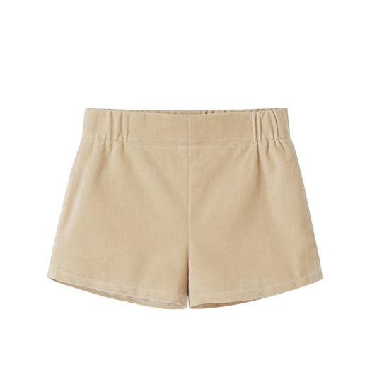NOUNELLE TAN VELOUR SHORTS