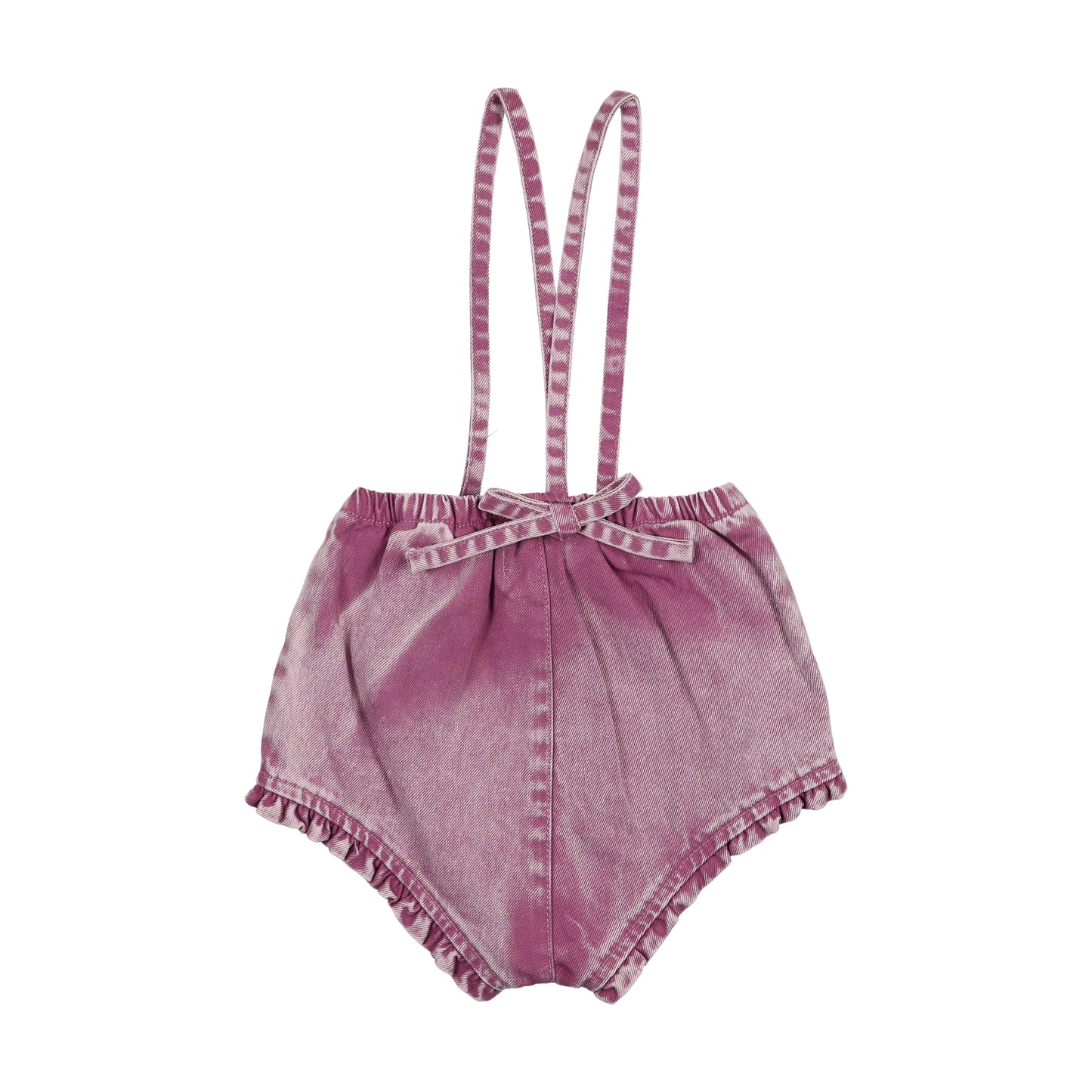 KIN & KIN MAUVE DENIM RUFFLE TRIM SUSPENDER BLOOMER