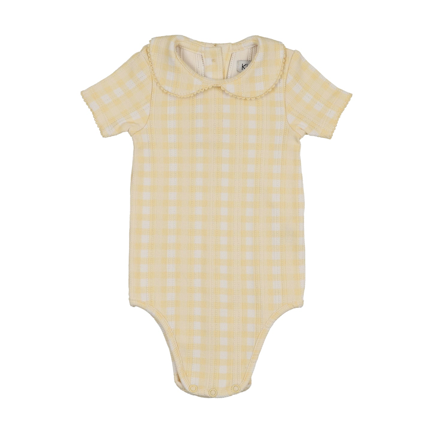 KIN & KIN YELLOW GINGHAM COLLAR ONESIE