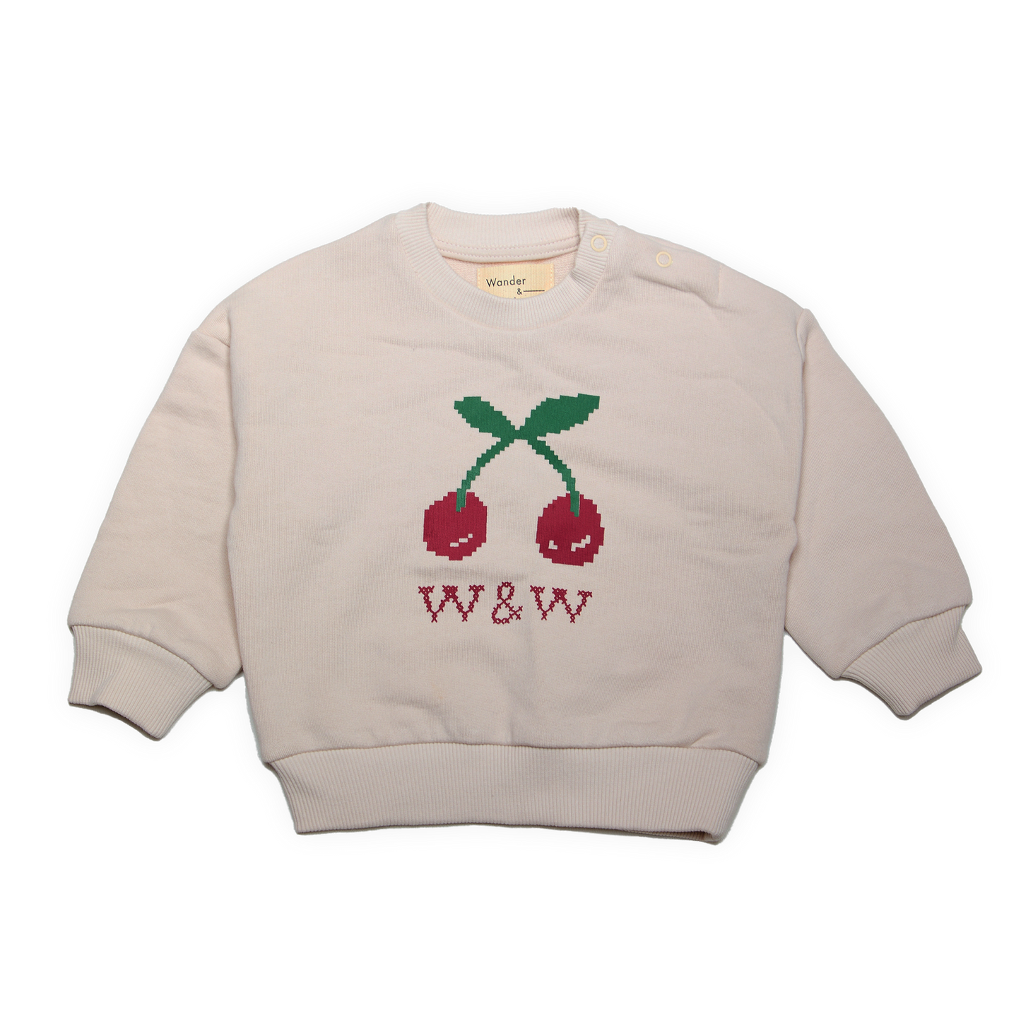 WANDER & WONDER ECRU CHERRY SWEATSHIRT
