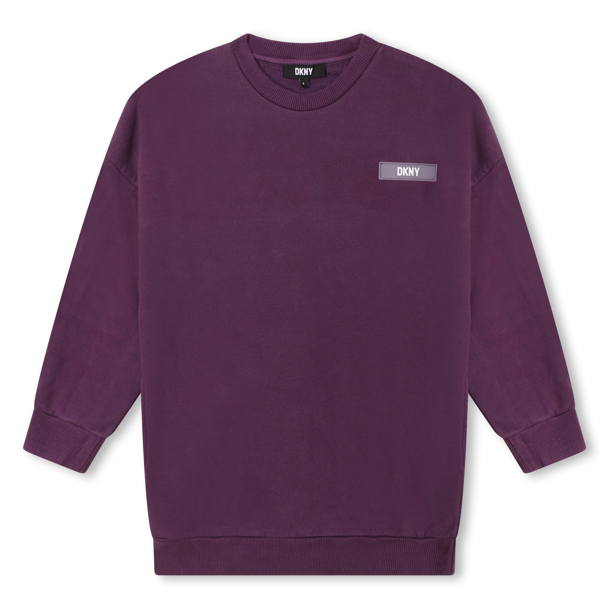 DKNY PURPLE LOGO SWEATSHIRT DRESS