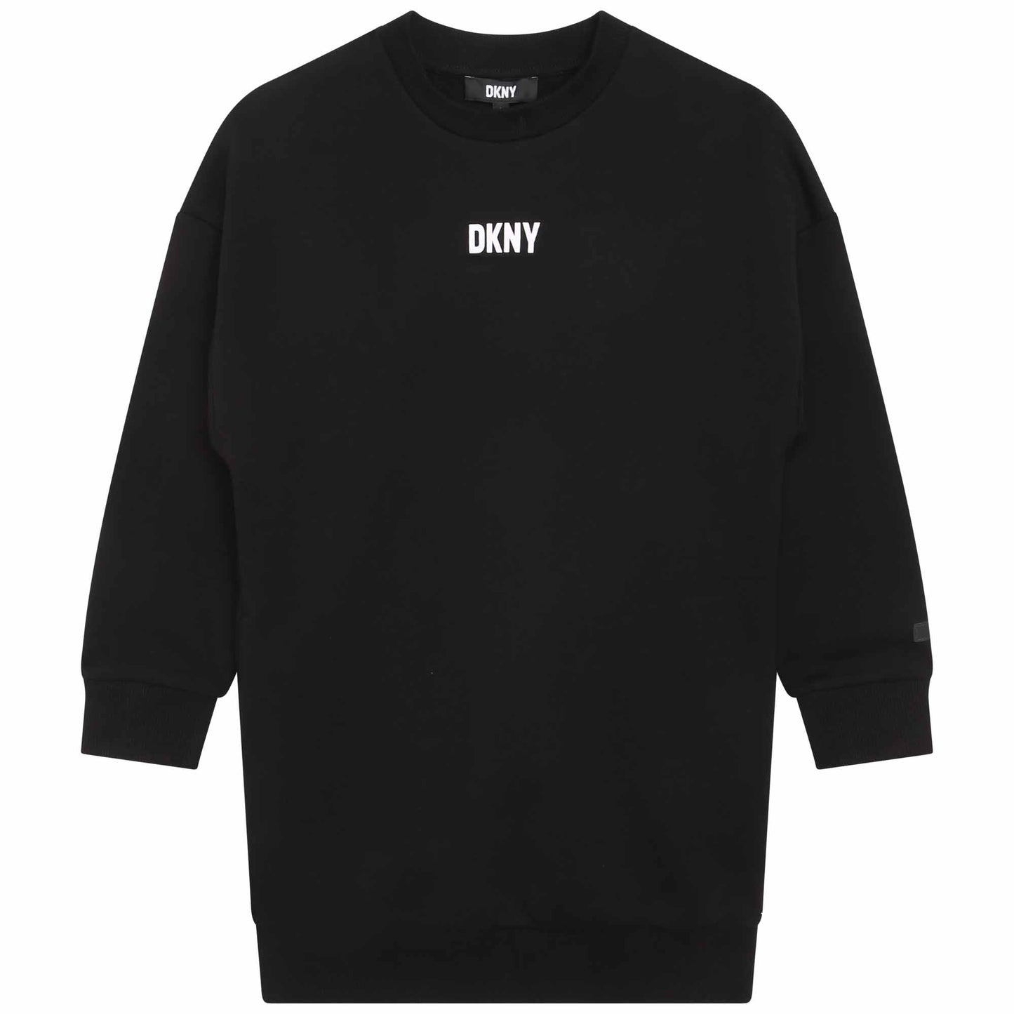 DKNY BLACK LOGO SWEATSHIRT DRESS