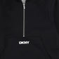 DKNY BLACK HOODED LOGO SWEATSHIRT