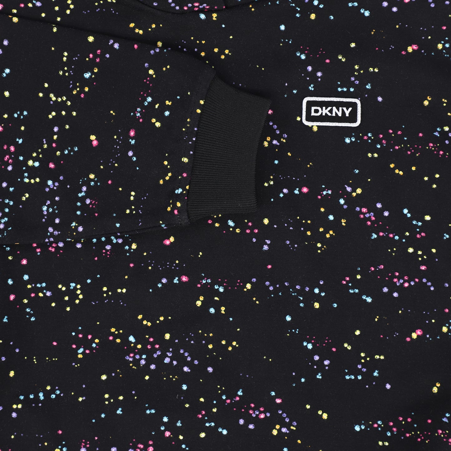 DKNY BLACK DOTTED PRINT HOODED SWEATSHIRT [FINAL SALE]