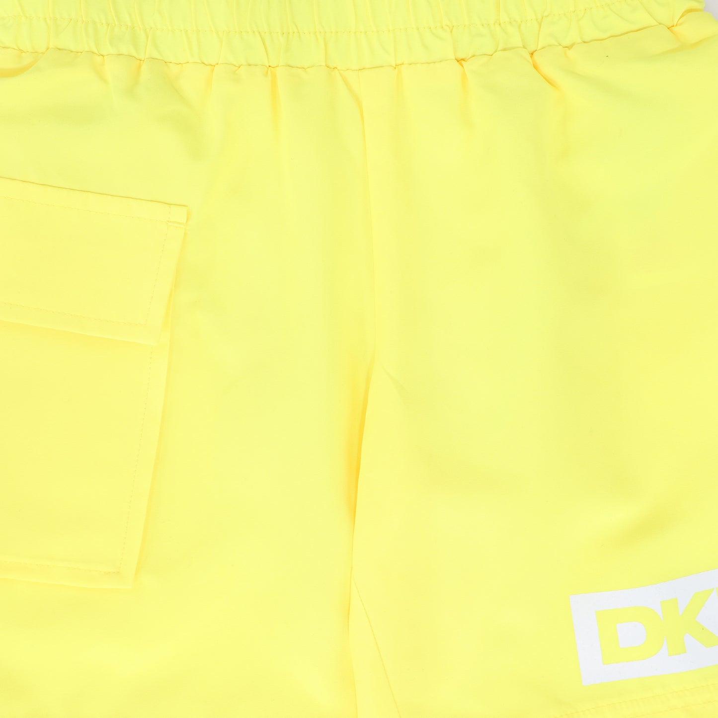 DKNY YELLOW LOGO SWIM TRUNKS