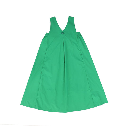 DKNY GREEN V NECK PLEAT JUMPER