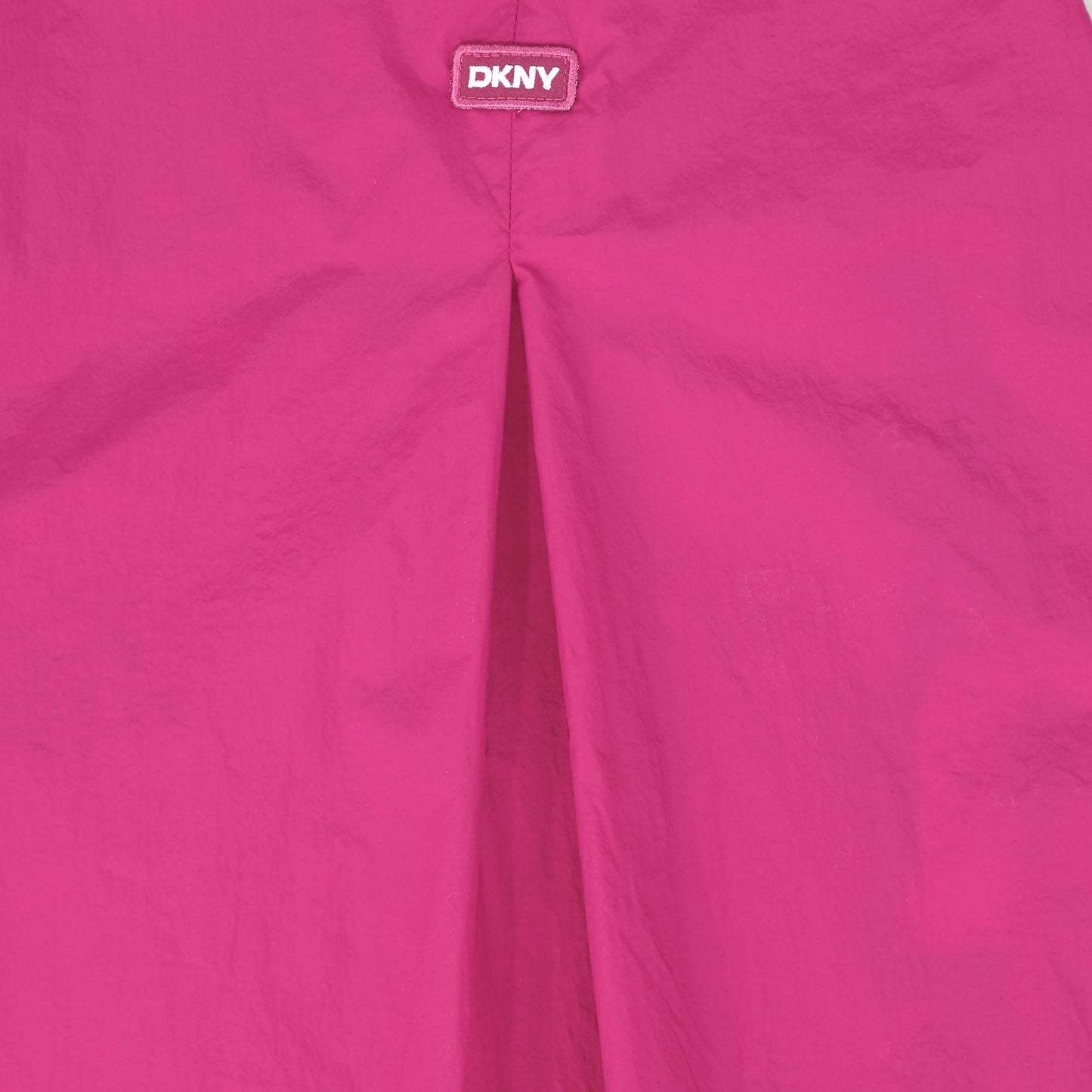 DKNY PINK V NECK PLEAT JUMPER