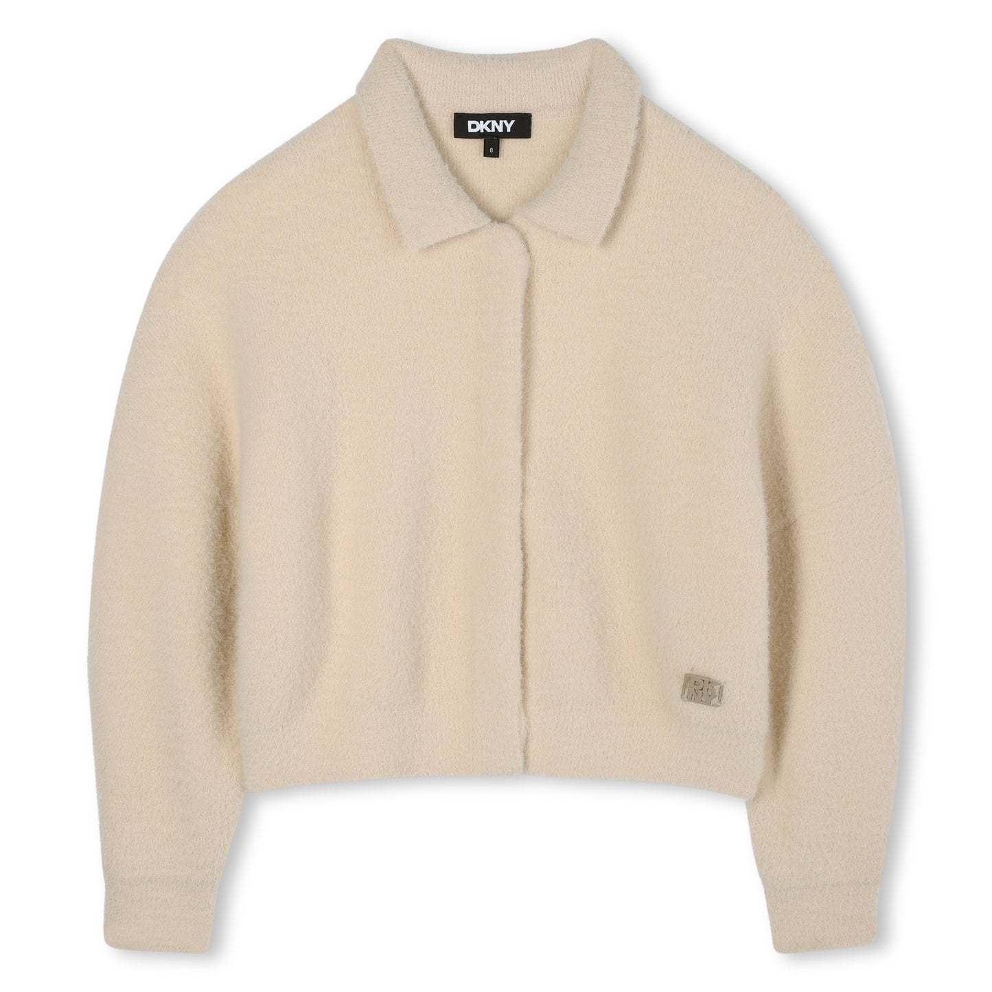 DKNY BEIGE COLLAR KNIT CARDIGAN