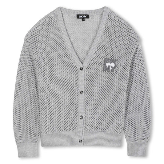 DKNY LIGHT GREY KNIT CARDIGAN
