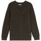 MANN OLIVE BRAIDED KNIT SWEATER